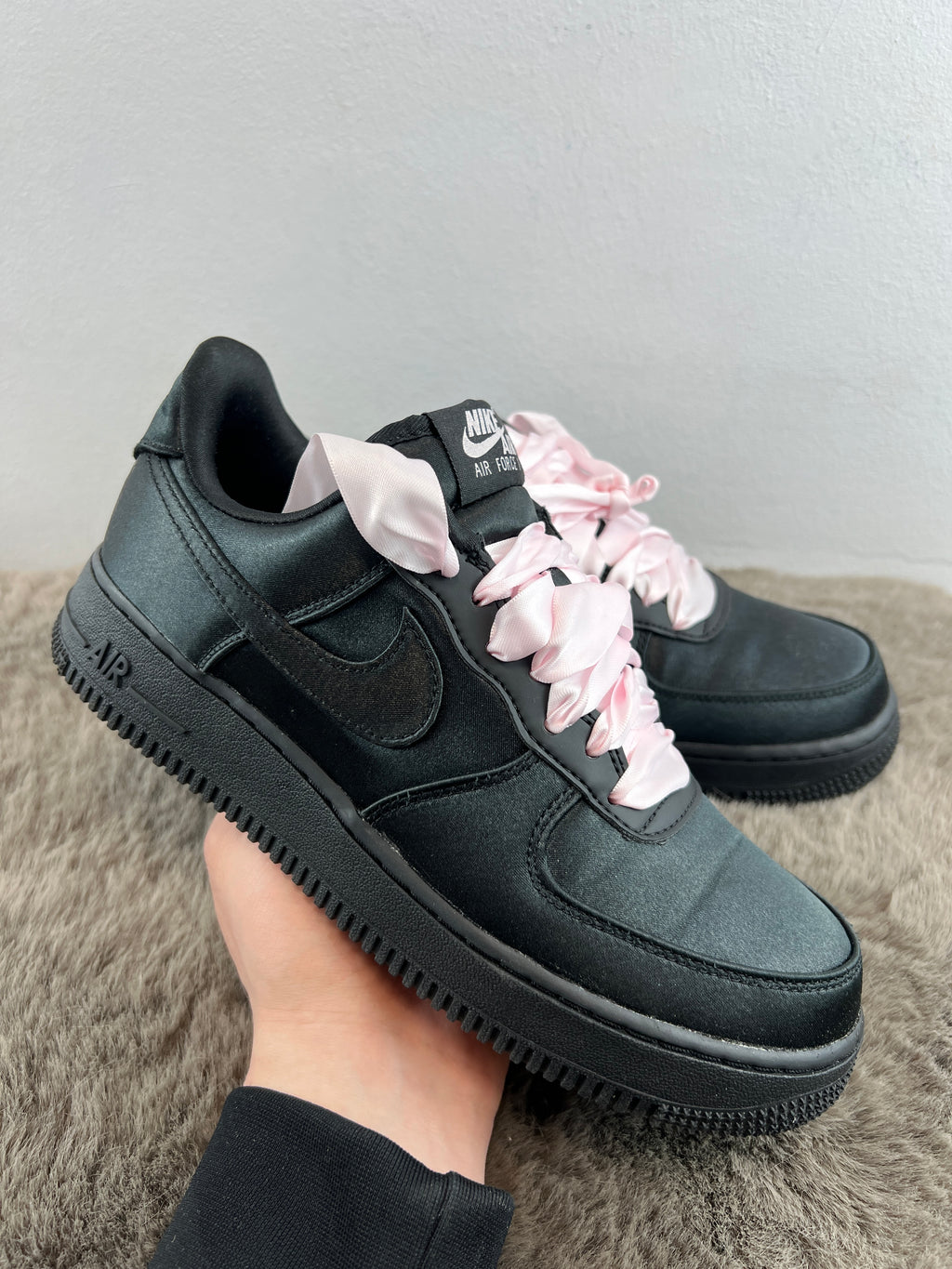 NIKE AIR FORCE 1 LV8 "BLACK SATIN"