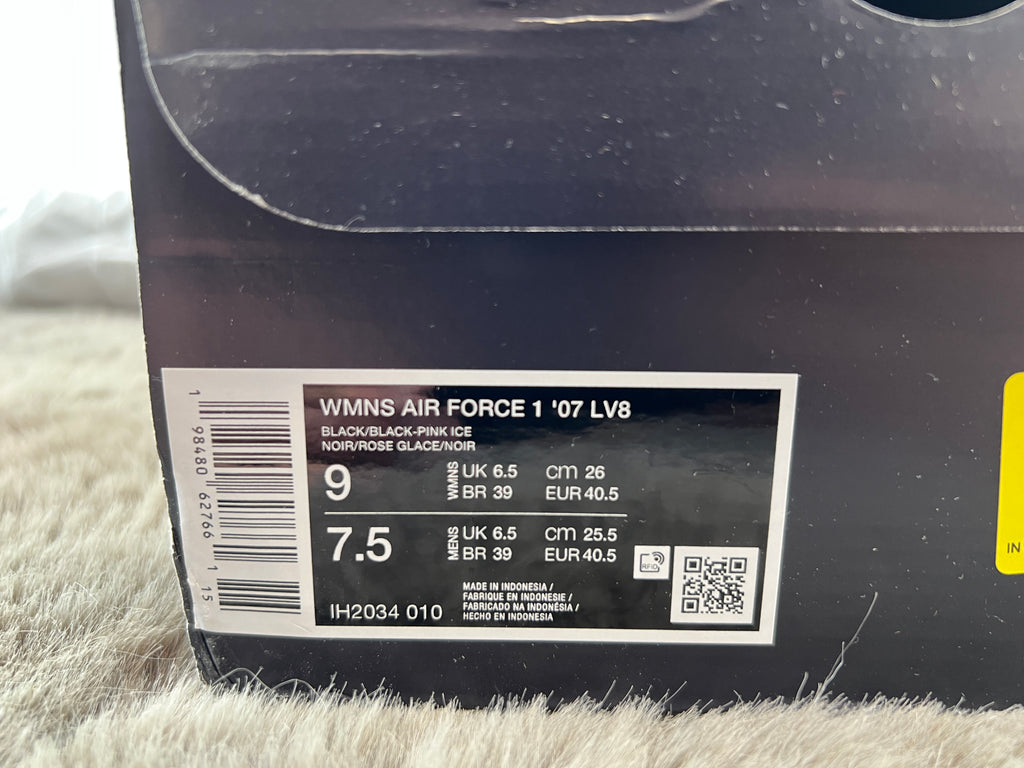 NIKE AIR FORCE 1 LV8 "BLACK SATIN"