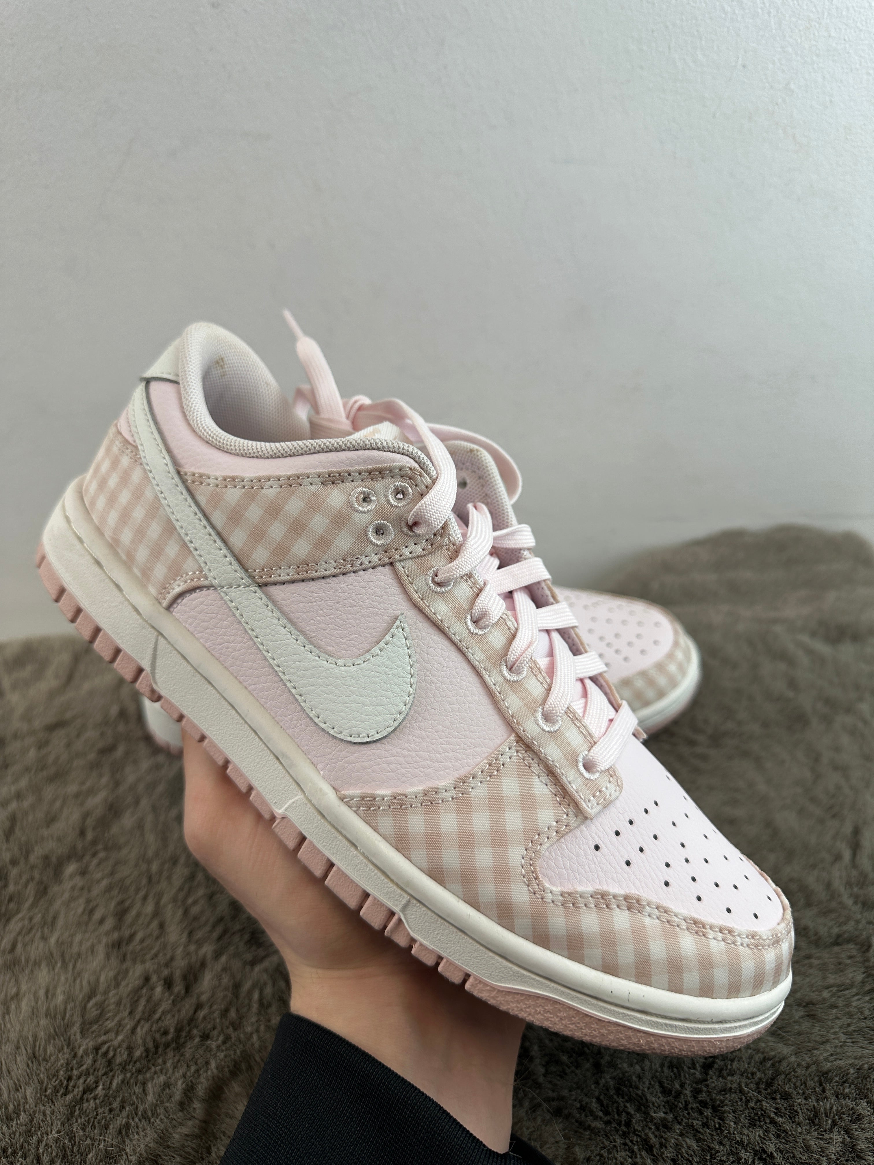 nike dunk low pink gingham
