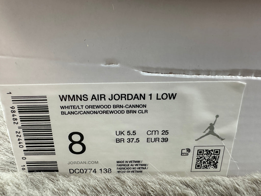NIKE AIR JORDAN 1 LOW "WHITE CANNON"