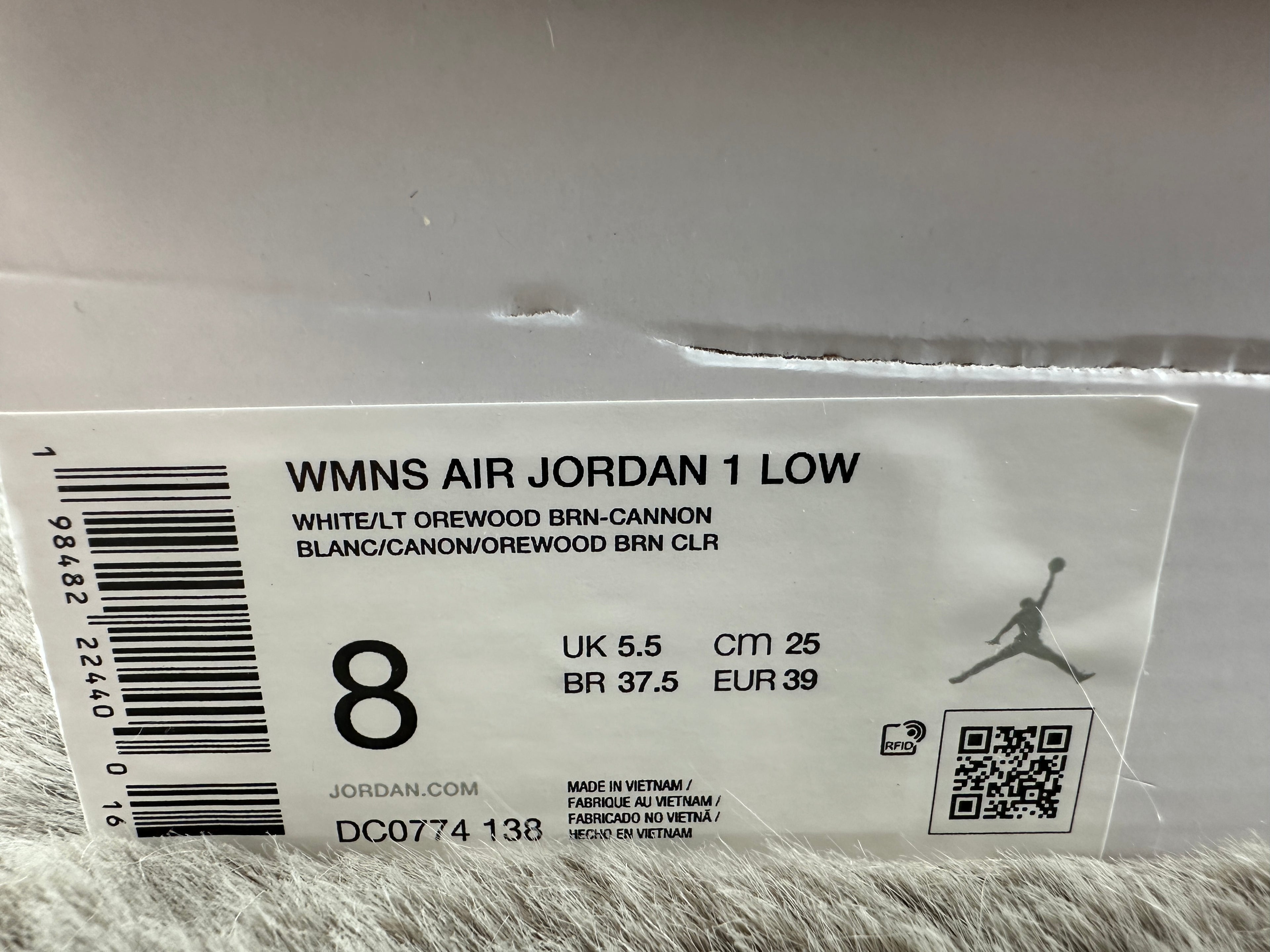 NIKE AIR JORDAN 1 LOW "WHITE CANNON"